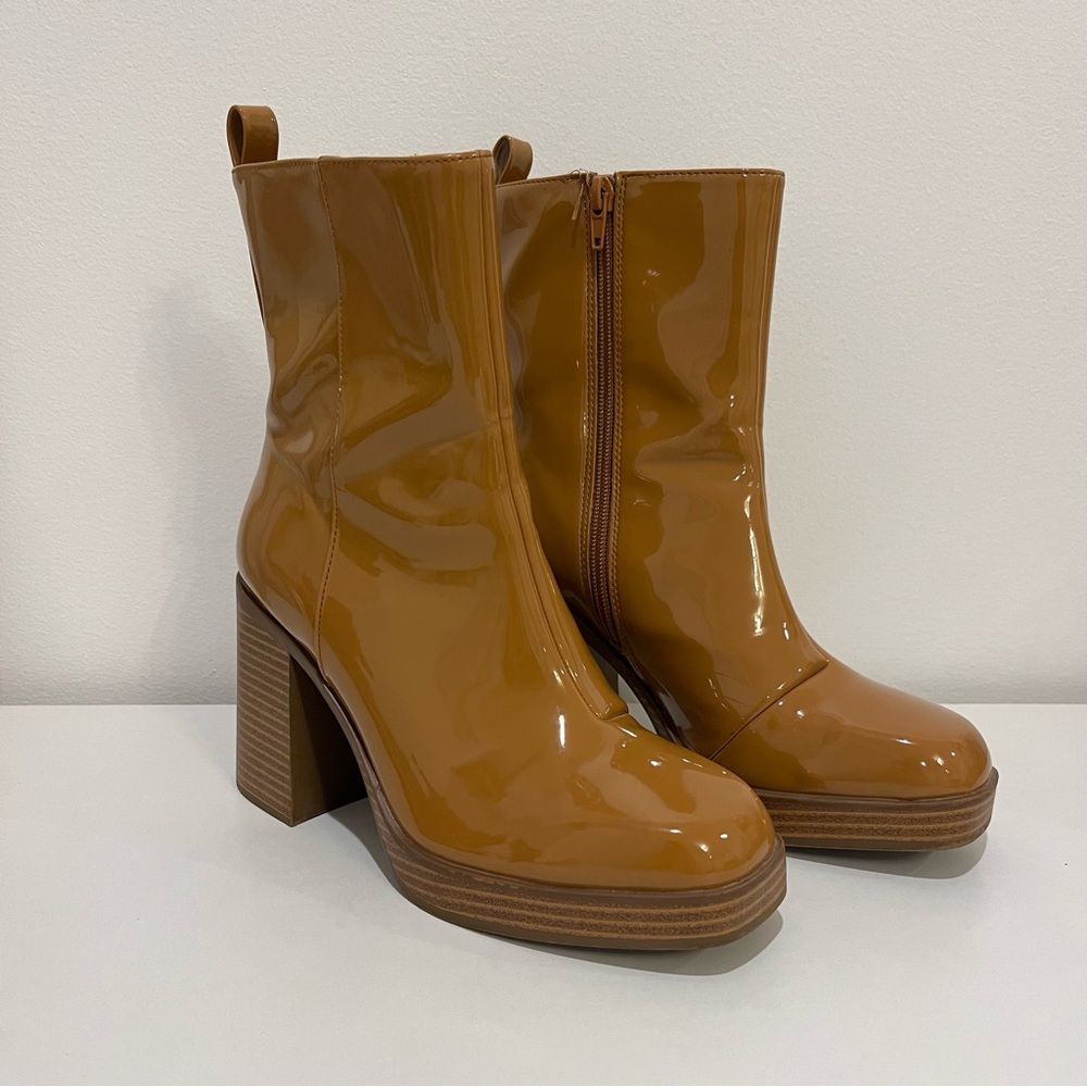 BP Patent Faux Leather Booties